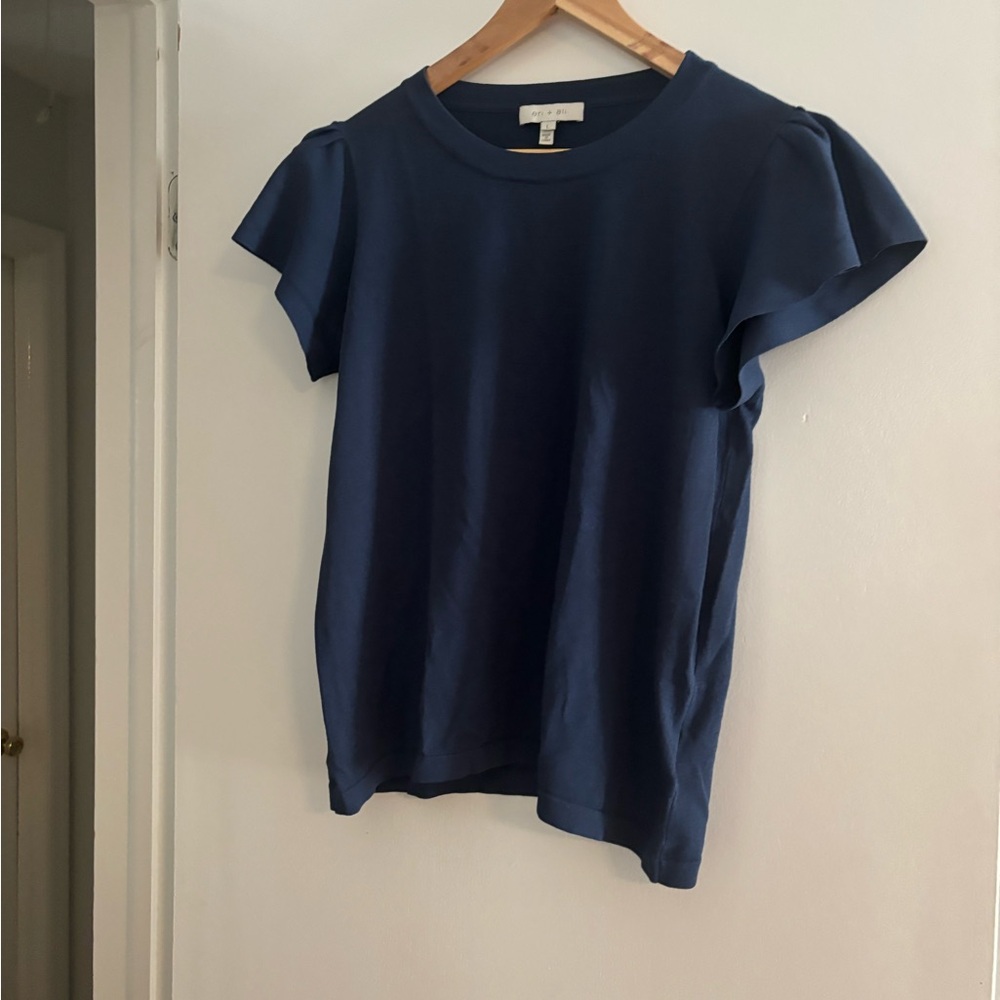 Navy Blue Short Sleeve Eri & Ali Top